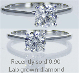 Diamante cultivado en laboratorio, 0.90 quilate